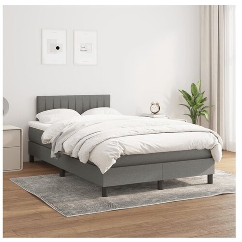  Box spring postelja z vzmetnico temno siva 120x200 cm blago Cene