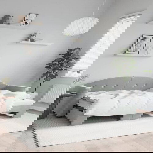 VidaXL Izvlečna dnevna postelja svetlo siva 80x200 cm žamet Slike