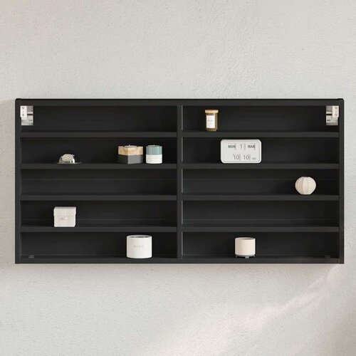  Vitrina crna 100x8,5x50 cm konstruirano drvo Cene