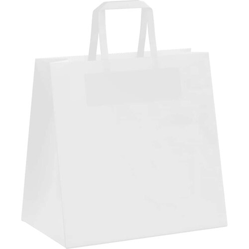  Papirnate vrećice 50 kom s ručkama bijele 26x17x25 cm Slike