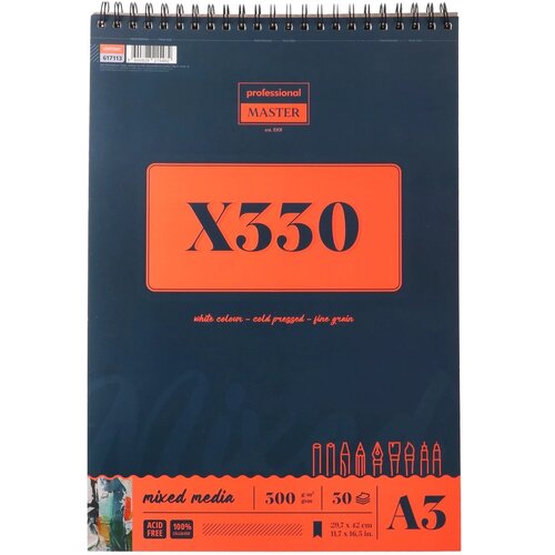 Professional Master X, mixed, blok sa spiralom - odaberite veličinu X330 - 300g - 30 lista A3 Cene