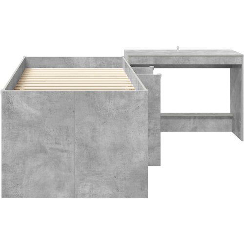  Krevet za djecu s visokim okvirom i stolom 2 kom. Betonska siva 98.5 x 200 cm Slike