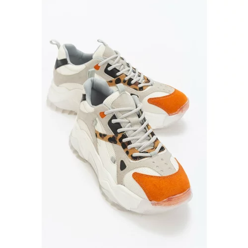 LuviShoes Lecce Orange Patterned Women's Sports Shoes