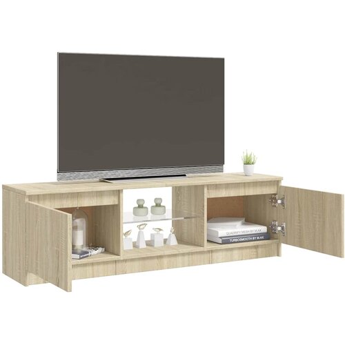  ormarić s LED svjetlima boja hrasta sonome 120x30x36 cm Slike
