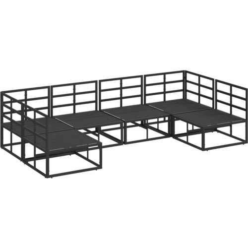 vidaXL Vrtna sedežna garnitura 6 pcs Črna 283 x 141.5 x 71 cm Aluminij Cene