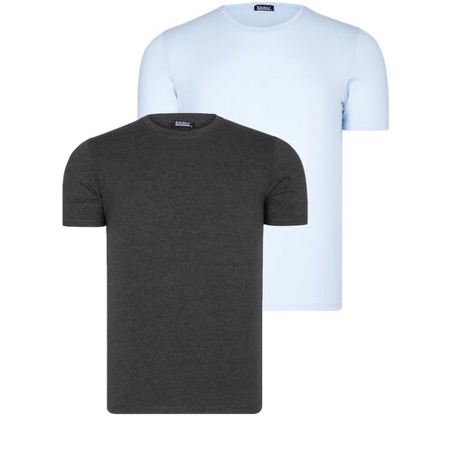 Dewberry DUAL SET T8569 BIKE COLLAR MENS T-SHIRT-BLUE-ANTHRACITE Cijene
