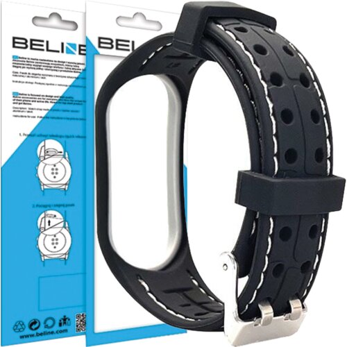Beline PAS ZA MI BAND 6/5 SMART WATCH BAND ČRNO-BEL, (22069420) Cene