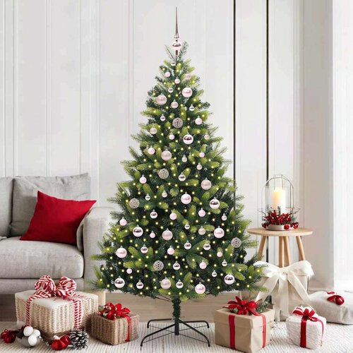 vidaXL Umjetna sklapa božićna jelka 300 LED-a Zelena 180 cm PVC i PE Cijene