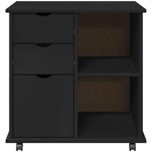  Mobilni ormar Crna 63 5 x 39 x 65 5 cm Čvrsto borovo drvo - Crna Slike