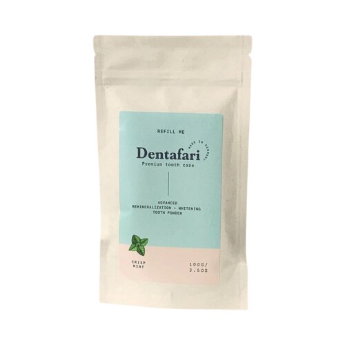 Dentafari Prah za čiščenje zob Crisp Mint s probiotiki - Refill (100g) Cene