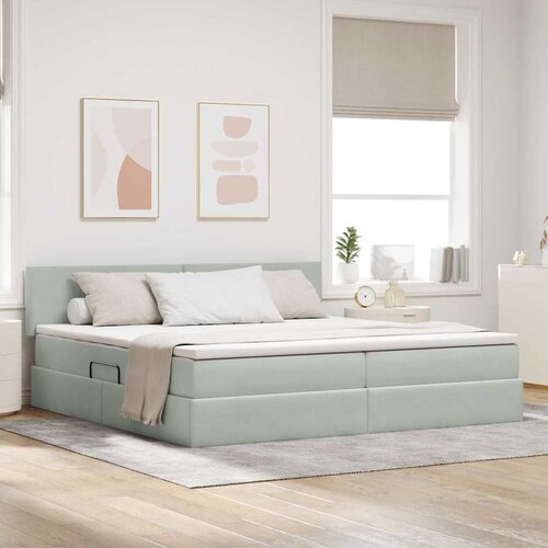 Krevet s od storage Svijetlo siva 200 x 200 cm Bar&scaron;un Cijene