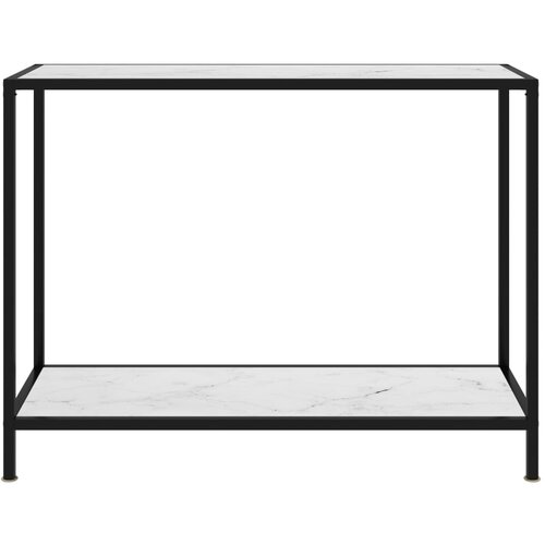 Maison Chic konzolna miza - miza ob steni bela 100x35x75 cm kaljeno steklo, (21786049) Cene