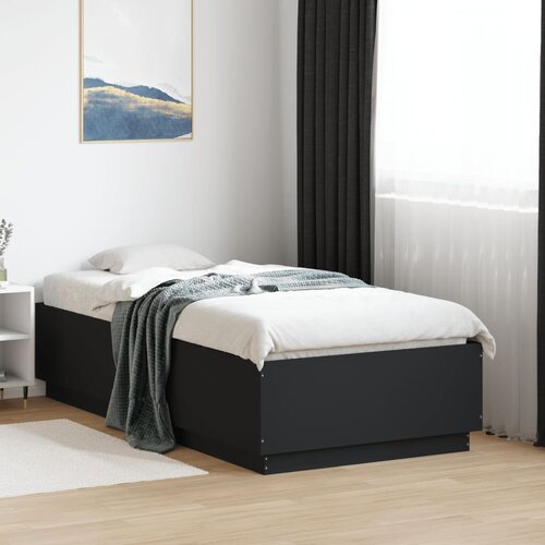 Okvir za krevet crni 90 x 190 cm od konstruiranog drva Cijene