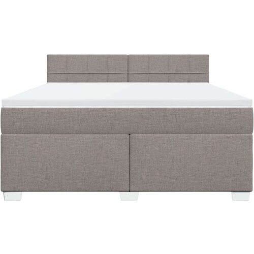 VidaXL Krevet s oprugama i madracem smeđesivi 180x200 cm tkanina Slike
