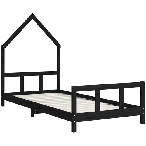  Okvir za dječji krevet crni 90 x 190 cm od masivne borovine Slike