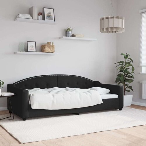 vidaXL Dnevni krevet crni 90 x 200 cm od tkanine Cene