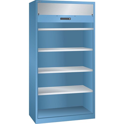 LISTA Omara z rolojem, višina x širina x globina 1950 x 1000 x 580 mm, svetlo modre barve RAL 5012 Cene