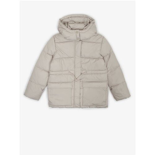 Tom Tailor Light Grey Girly Quilted Winter Jacket with Detachable Hood Tom - Girls Cene