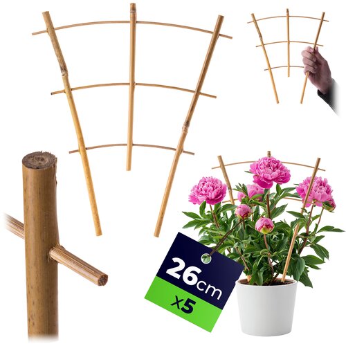KADAX 5x bambusova opora za lestev za rože, rastline, zelenjavo in vzpenjavke, trojna 26 cm, (5000362288) Cene