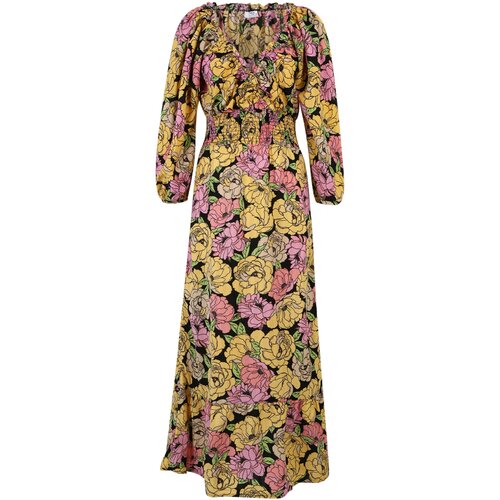 Dorothy Perkins Tall Obleka gorčica / svetlo zelena / roza / črna Slike