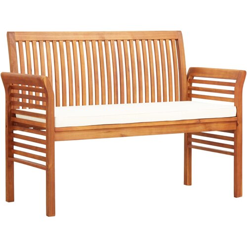 VidaXL Vrtna klop za 2 osebi z blazino 120 cm trden akacijev les Slike