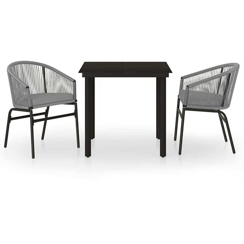  3-dijelni vrtni blagovaonski set sivi Siva Dužina stola 80 cm Slike