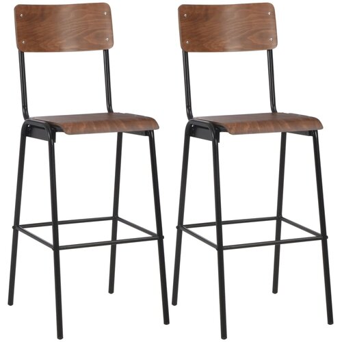 vidaXL 280079 Bar Stools 2 pcs Brown Solid Plywood Steel Cijene
