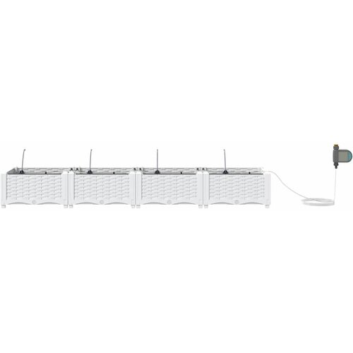  Vrtna saksija 4 pcs Bijeli 160 x 40 x 22 cm Plastika Slike