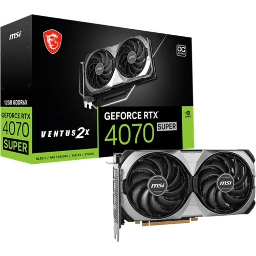 MSI Grafička Karta Nvidia GeForce RTX 4070 SUPER 12G VENTUS 3X OC – 12GB GDDR6X, 3xDP, Overclocked