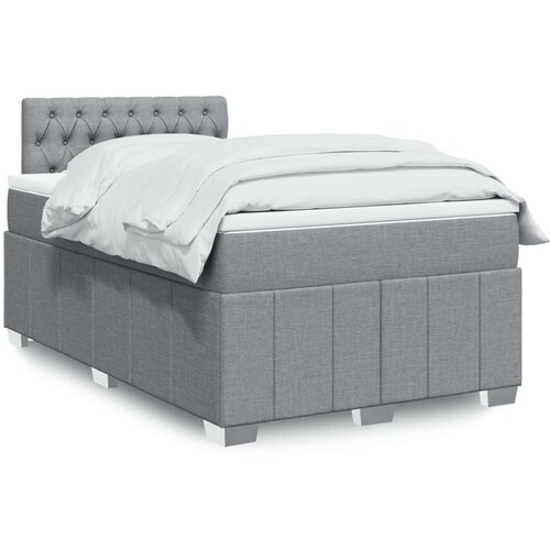 vidaXL Boxspring postelja z vzmetnico svetlo siva 120x190 cm blago Cene