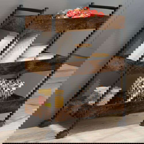  Kolica boja hrasta 50 x 30 x 70 cm konstruirano drvo Slike