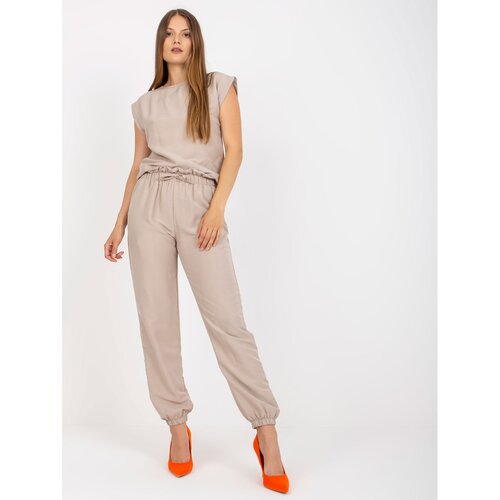 Fashion Hunters Beige casual set with pockets RUE PARIS Slike