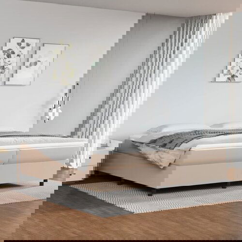 The Living Store Box spring postelja z vzmetnico kapučino 200x200 cm um. usnje - Box Spring Postelja, (21519239) Slike