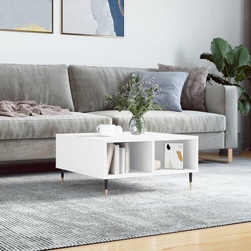 vidaXL Klubska mizica bela 60x60x30 cm inženirski les Cene