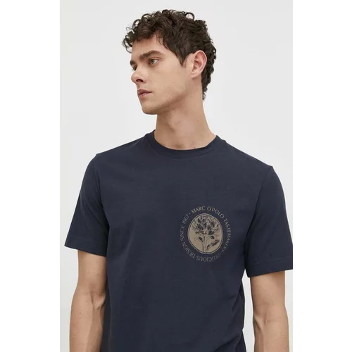 Marc O'Polo Pamučna majica za muškarce, boja: tamno plava, s tiskom