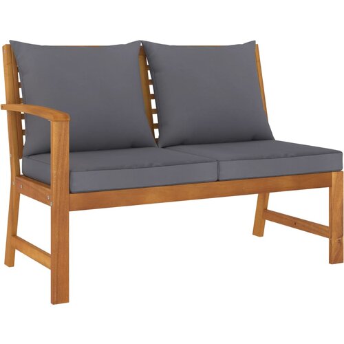 The Living Store Vrtna klop 114,5 cm s temno sivo blazino trden akacijev les - Vrtna Klop, (21459465) Slike