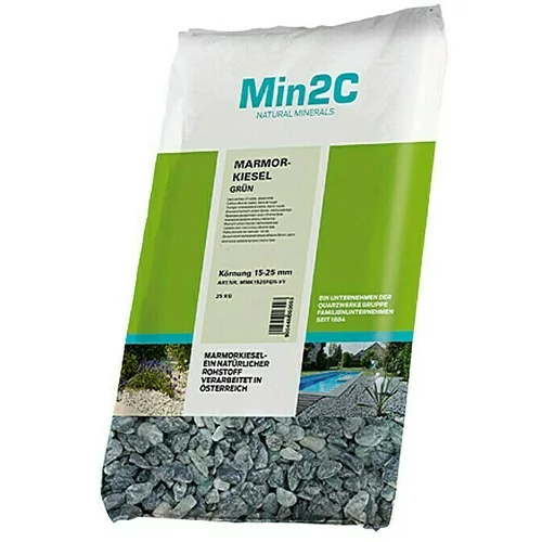 Min2C ukrasni kamenčići (zelene boje, granulacija: 15 mm - 25 mm, 25 kg)