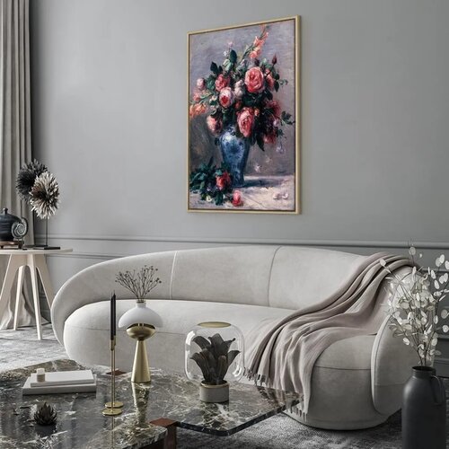  Slika - Pierre-Auguste Renoir &amp;ndash; Vase of Roses 80x120 U prirodnom drvenom okviru Slike