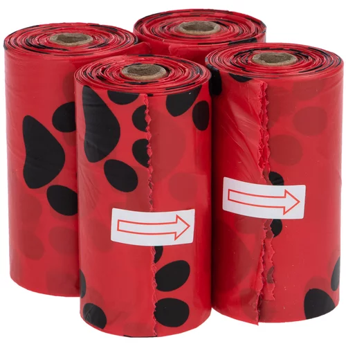 zooplus Mirisne vrećice za pseći izmet - 4 role po 15 vrećica crvene boje, ruža