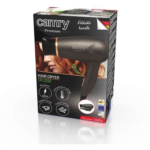 Camry CR 2261 hair dryer Metallic grey, Gold 1400 W Slike
