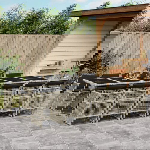 vidaXL 11-dijelni vrtni blagovaonski set s jastucima svijetlosivi Cijene