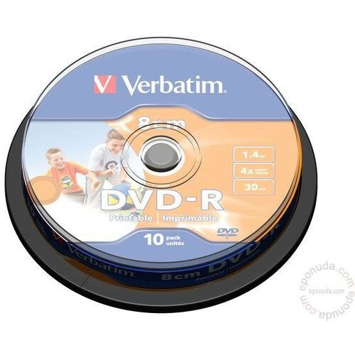 Verbatim DVD-R 8CM 1.46GB 43573 PRINTABLE disk Slike