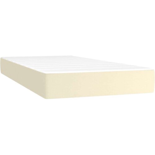  Krevet s oprugama i madracem krem 200x200 cm od umjetne kože Slike