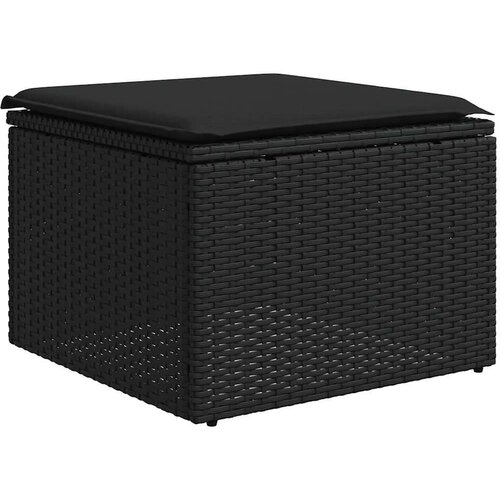 VidaXL 2-dijelni set vrtnih sofa s jastucima crni od poliratana bagrem Slike