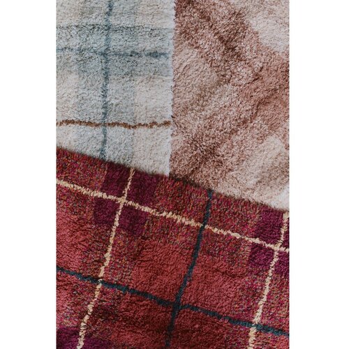 Lorena Canals Rdeča pralna ročno tkana bombažna preproga 140x190 cm Tartan Vintage Red &amp;ndash; Slike