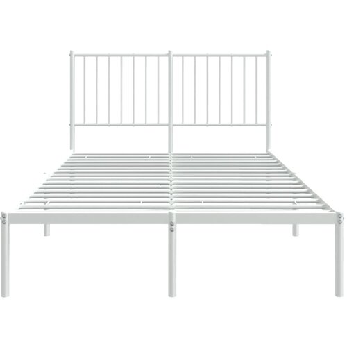  Metalni okvir za krevet s uzglavljem bijeli 120x200 cm Slike