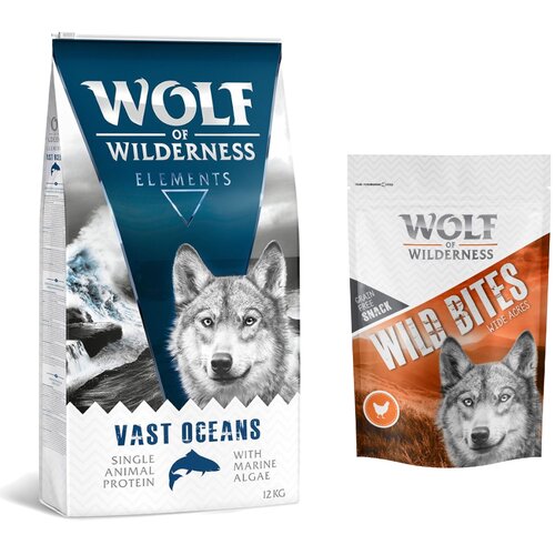 Wolf of Wilderness kg suhe hrane Wolf of Wilderness + Snack gratis! - Vast Oceans - riba + Wide Acres - piščanec (monoprotein) Cene