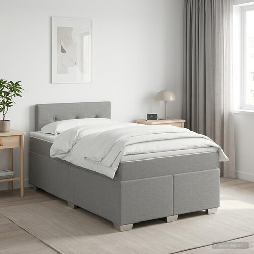  Boxspring krevet s madracem Svjetlosiva 120 x 200 cm Tkanina Cijene