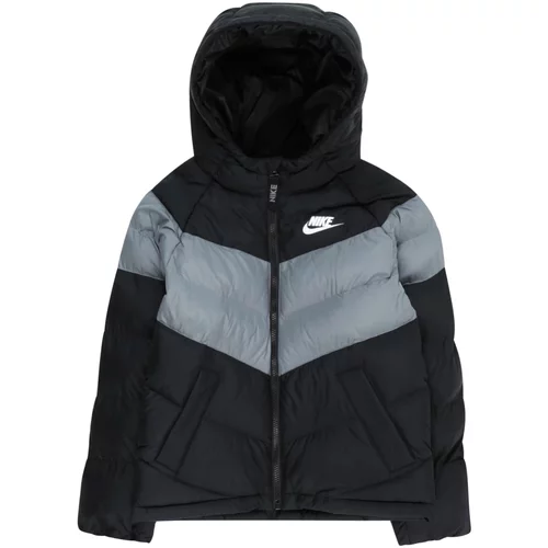 Nike Sportswear Zimska jakna siva / črna