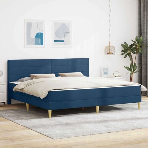  Okvir za krevet Plava 180 x 200 cm Poliester - Plava 180 x 200 cm Slike